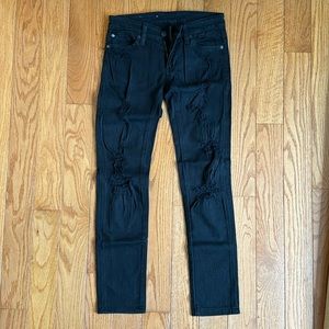 RALPH LAUREN DENIM AND SUPPLY DISTRESSED BLACK JEANS 25